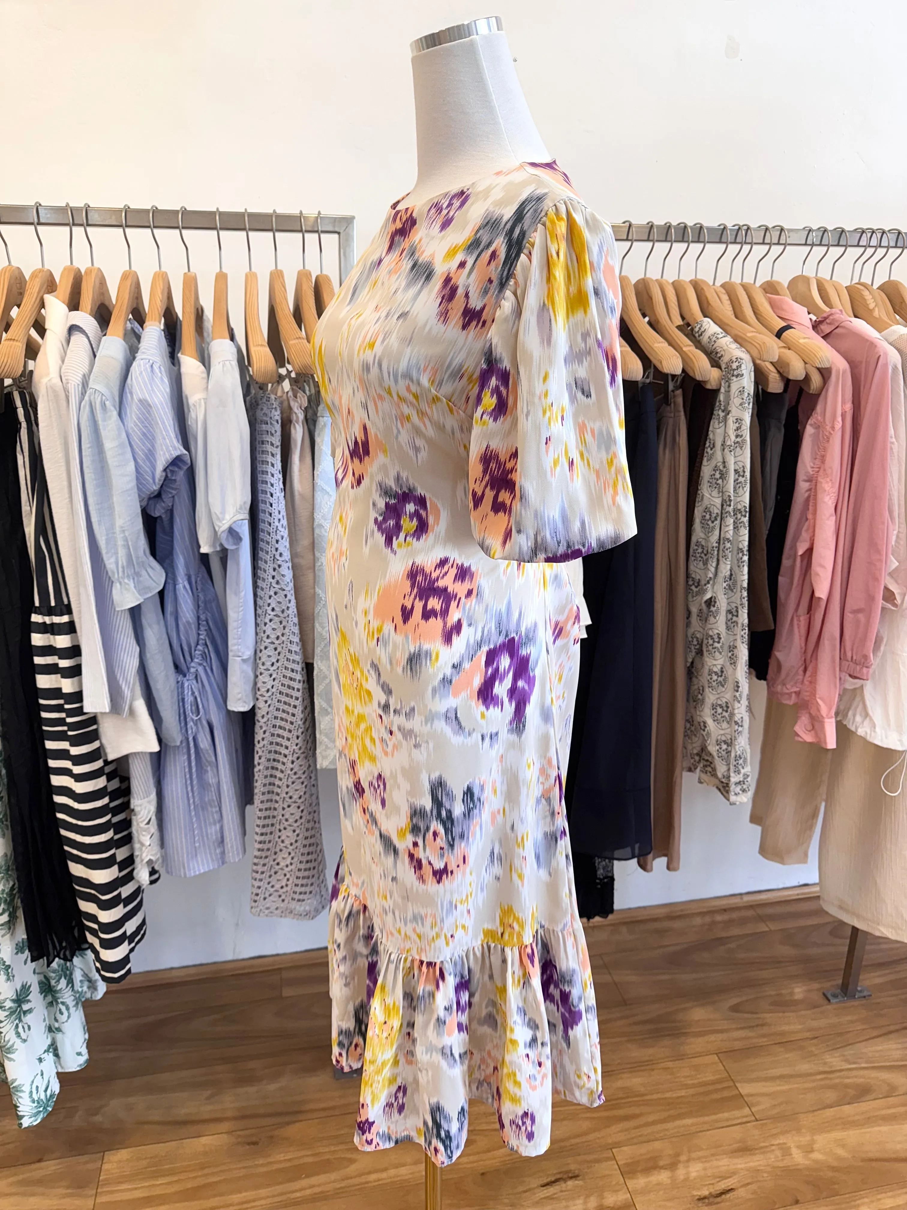 Spring Floral Sunshine Rose Long Dress