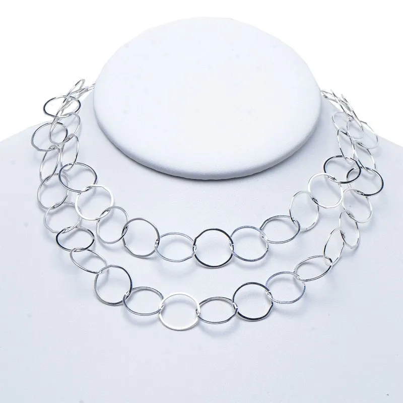 Sterling Silver 13mm Circle Layering Chain