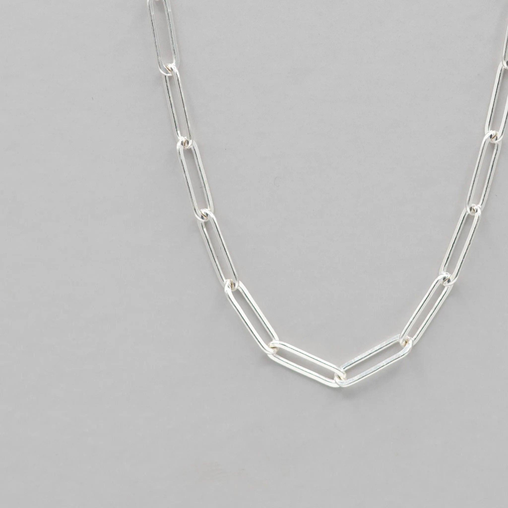Sterling Silver Large Paper Clip Layering Chain