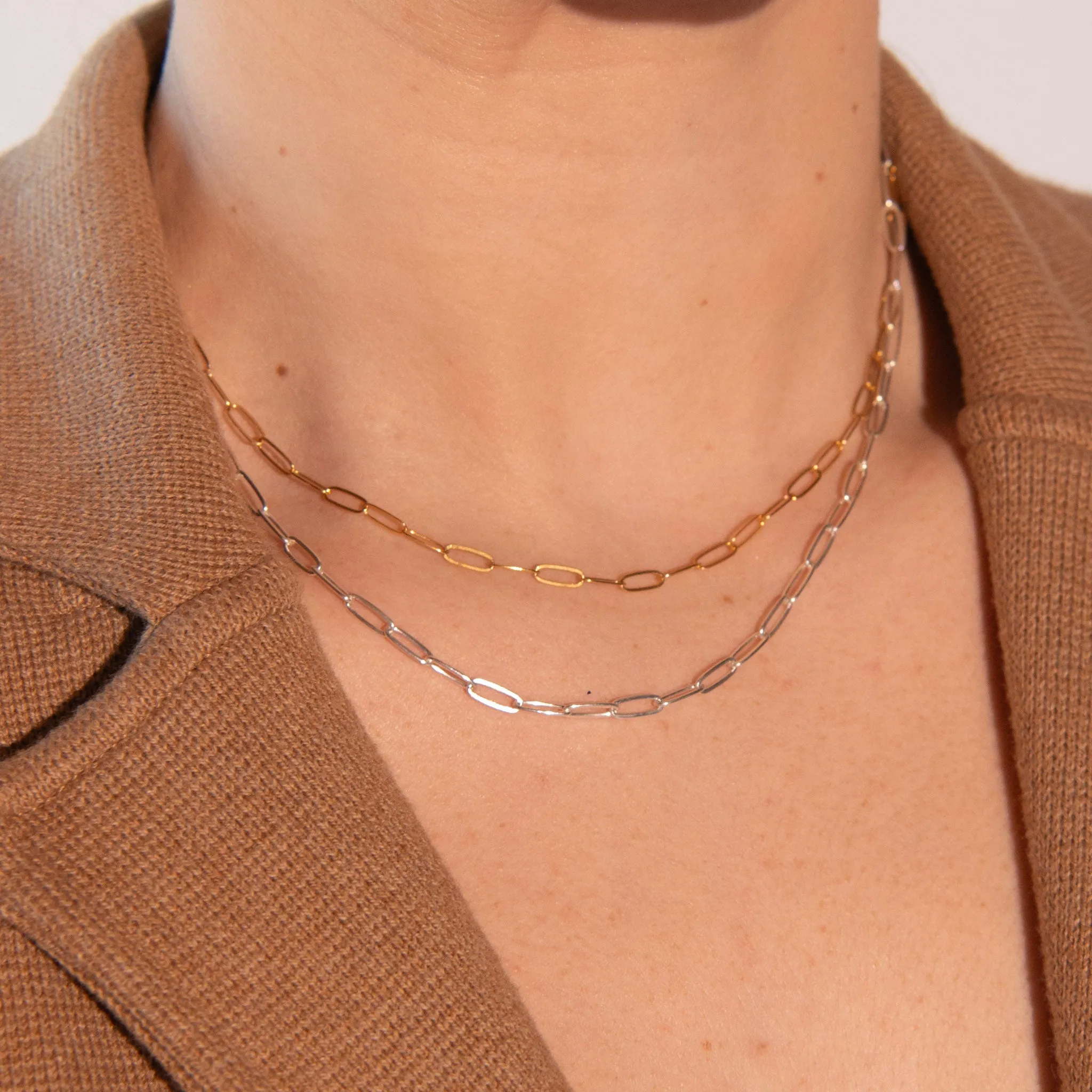 Sterling Silver Medium Paper Clip Layering Chain