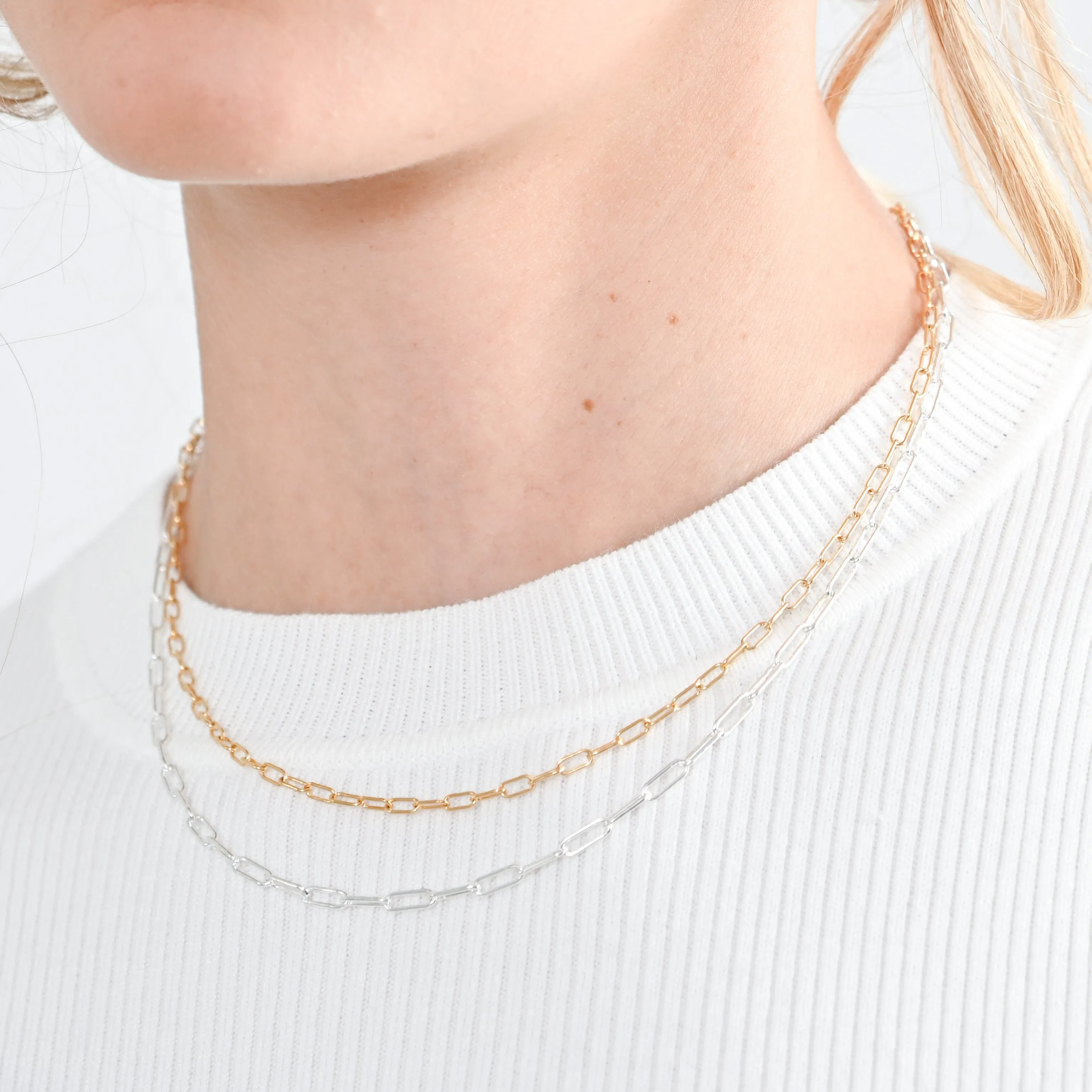 Sterling Silver Medium Paper Clip Layering Chain
