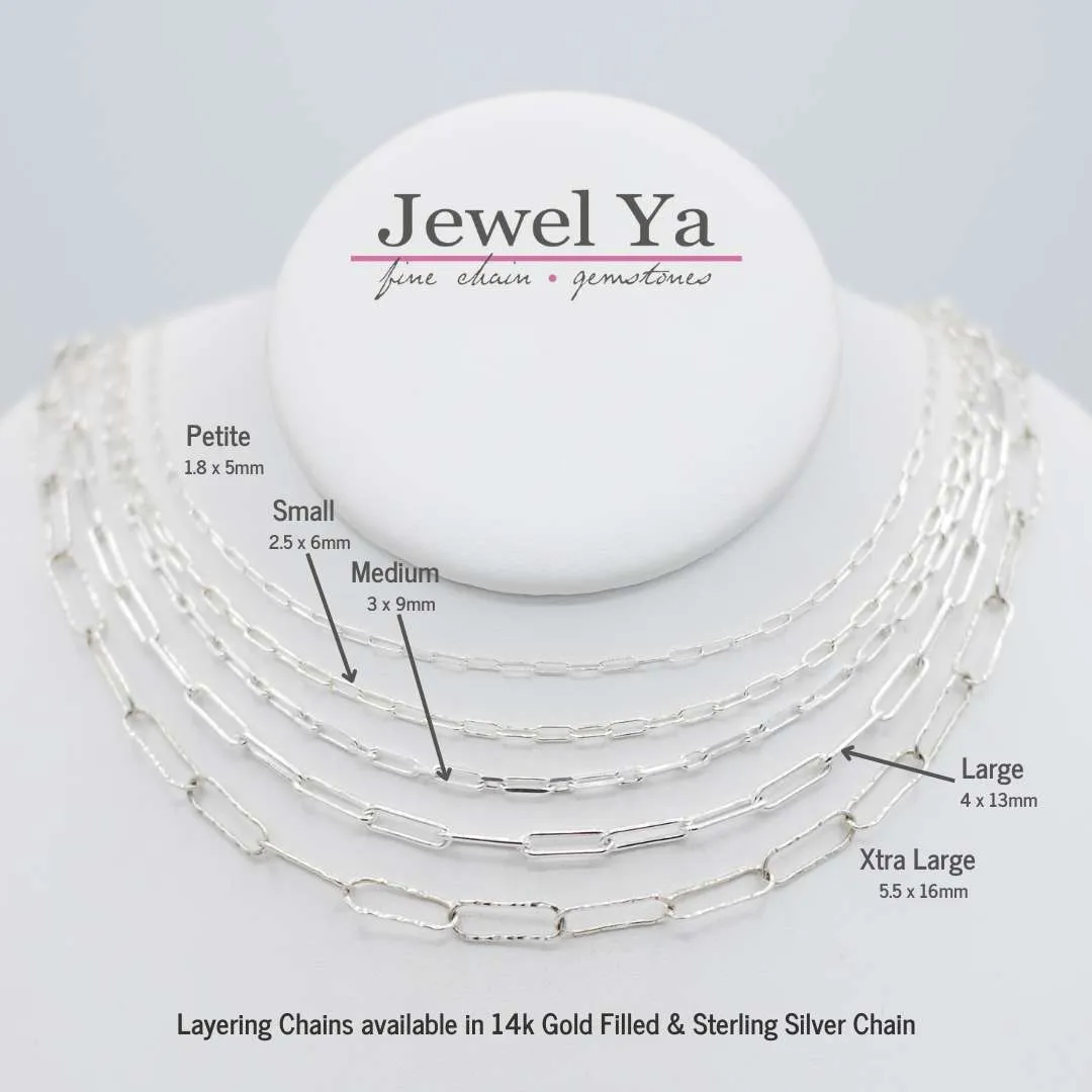 Sterling Silver Small Paper Clip Layering Chain