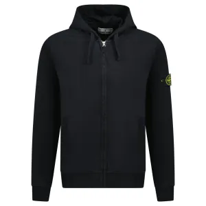 Stone Island Cotton Zip Hoodie Black