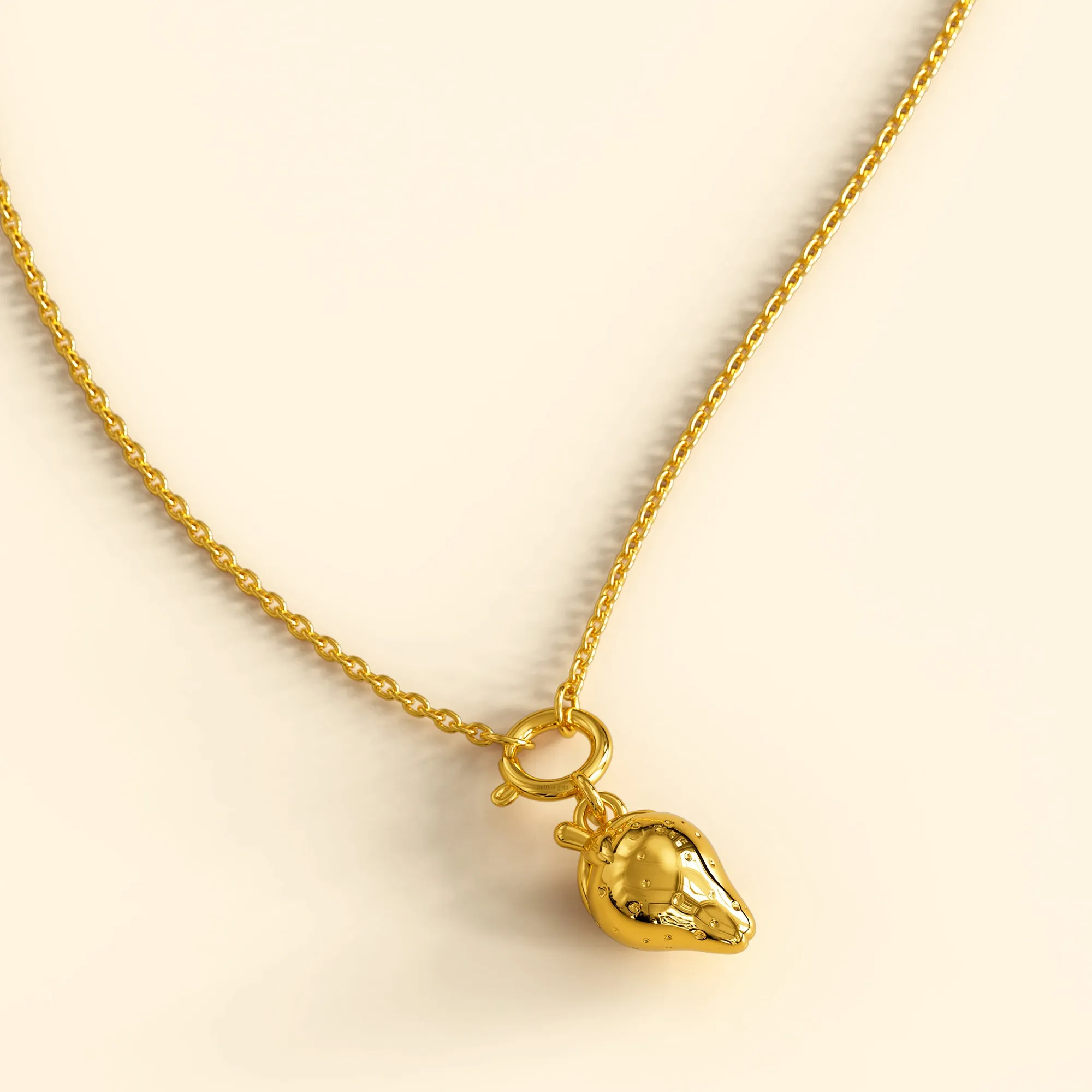 Strawberry Gold Charm Necklace