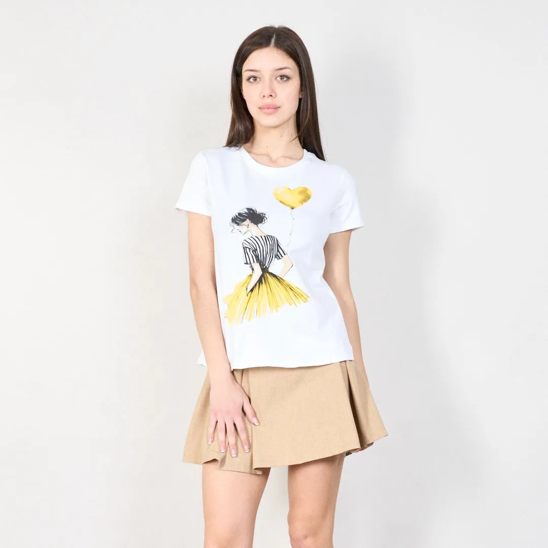 Stylish graphic tee with elegant girl print wholesale