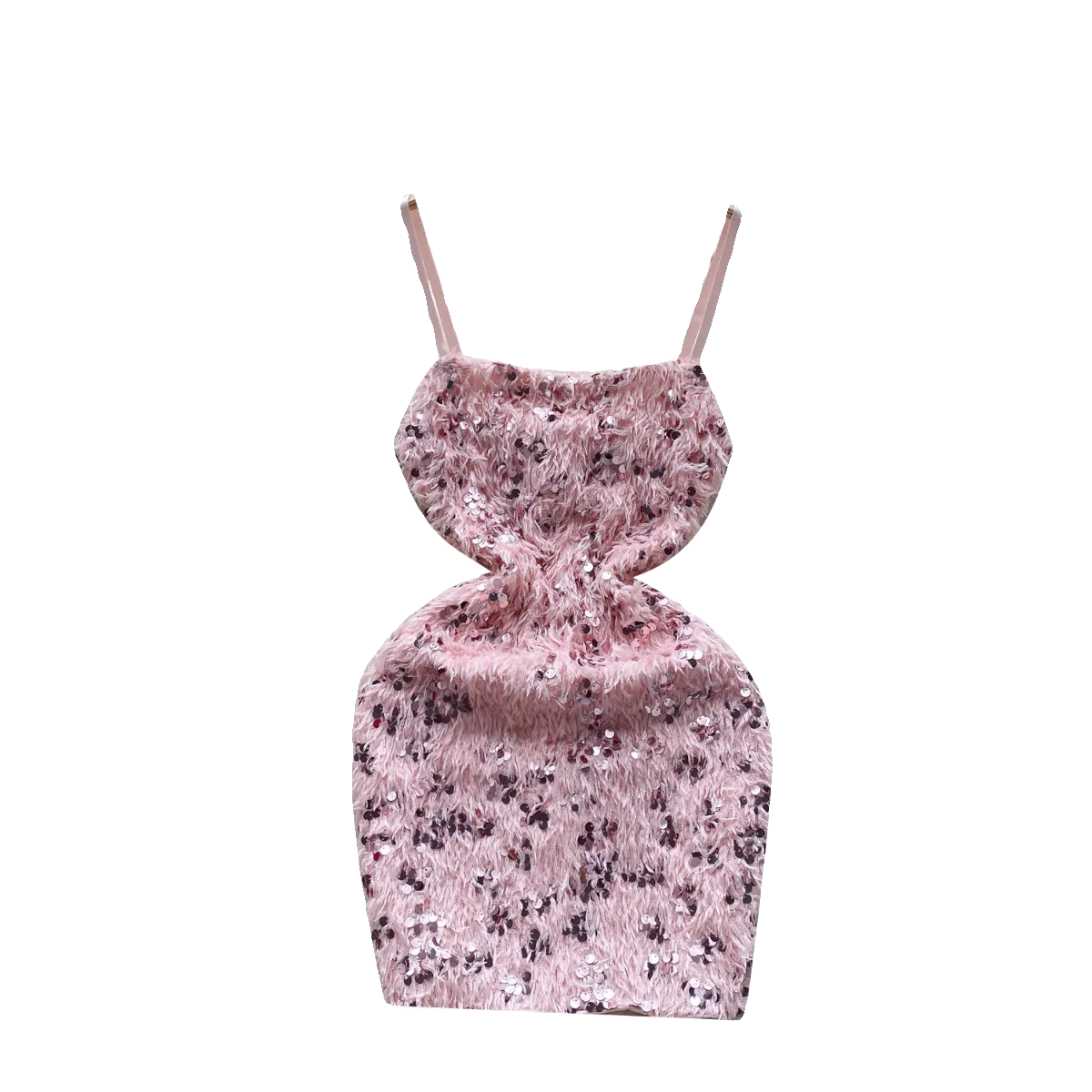 Sweetie Sequined Furry Slip Dress