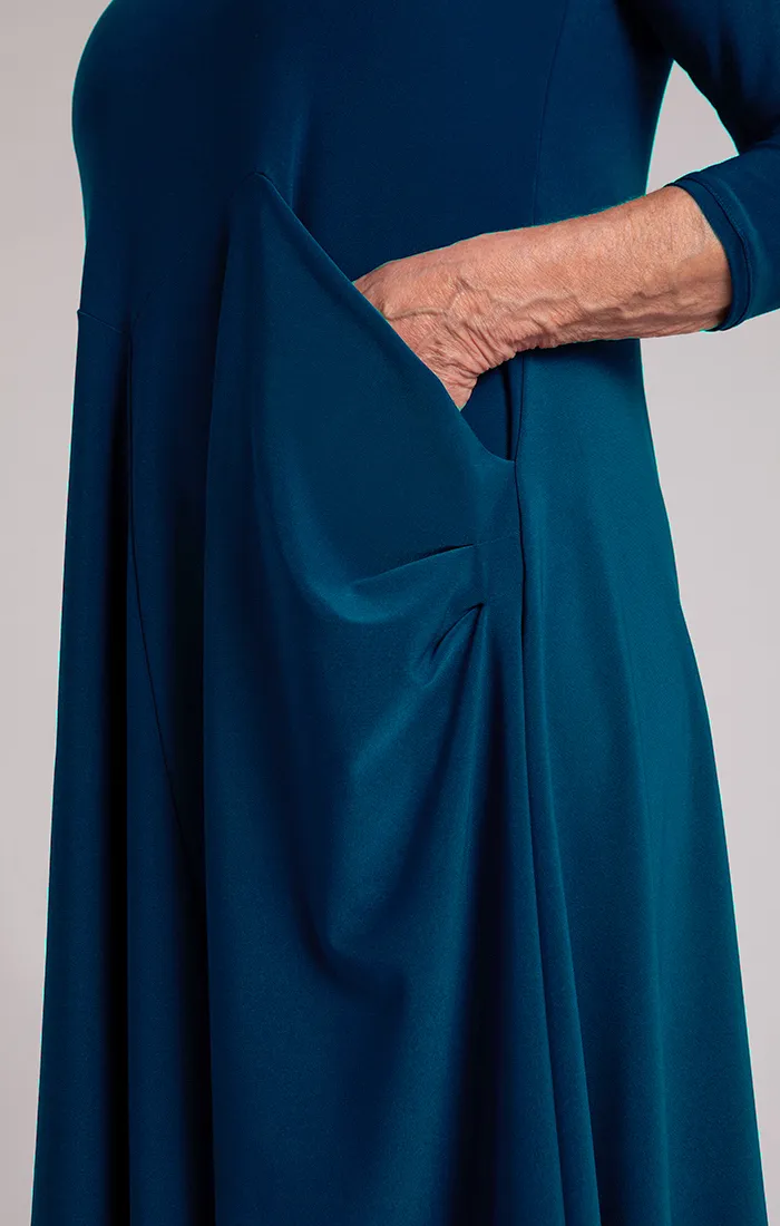 Sympli Slant Pocket Dress - Atlantis