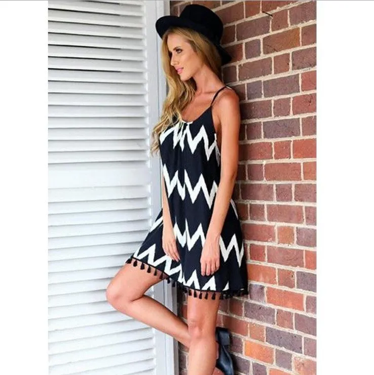 Tassel Sling Short Dress