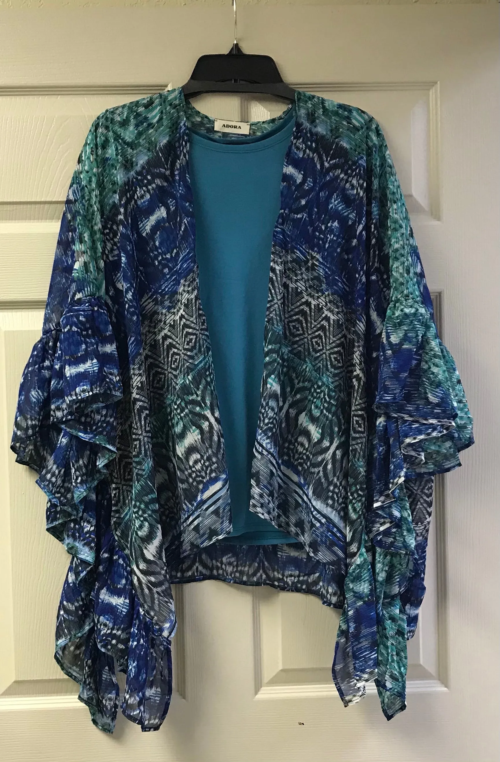 Teal Jewel Neck Layering Top