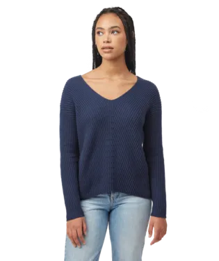 TenTree Womens Highline V-Neck Sweater / Dress Blue