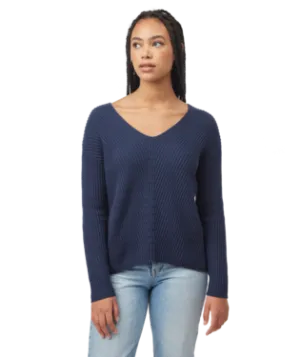 TenTree Womens Highline V-Neck Sweater / Dress Blue