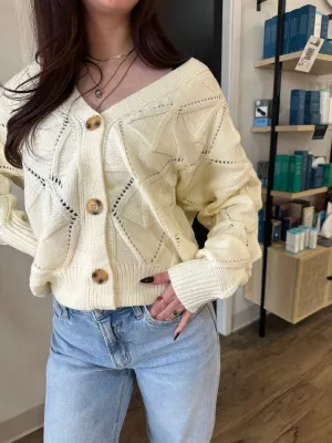 Textured Knit Button Front Cardigan