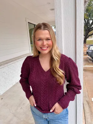 Thalia Blackberry Sparkle Sweater
