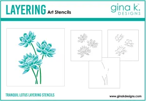 Tranquil Lotus Layering Stencils Stencil