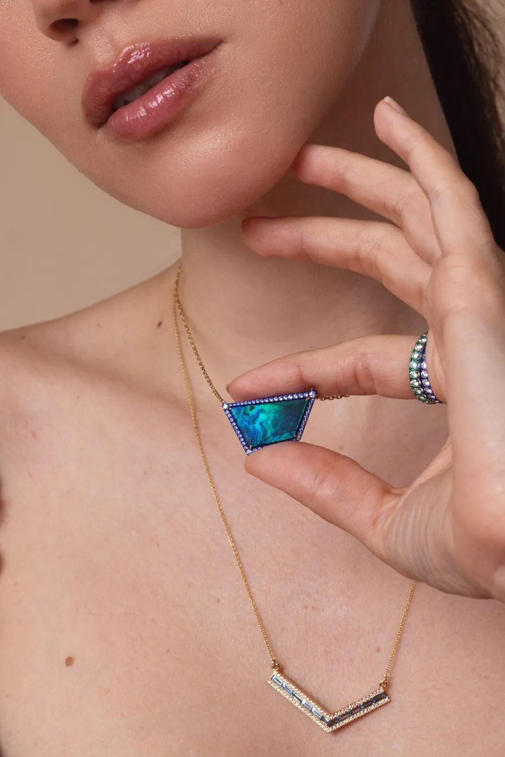 Trapezoid Opal Layering Necklace