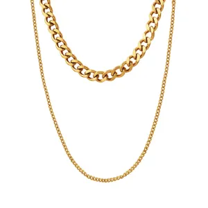 Trendy European Steel Layered Necklace for Stylish Women