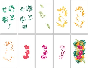 Tropical Floral Slimline Layering Stencil Set