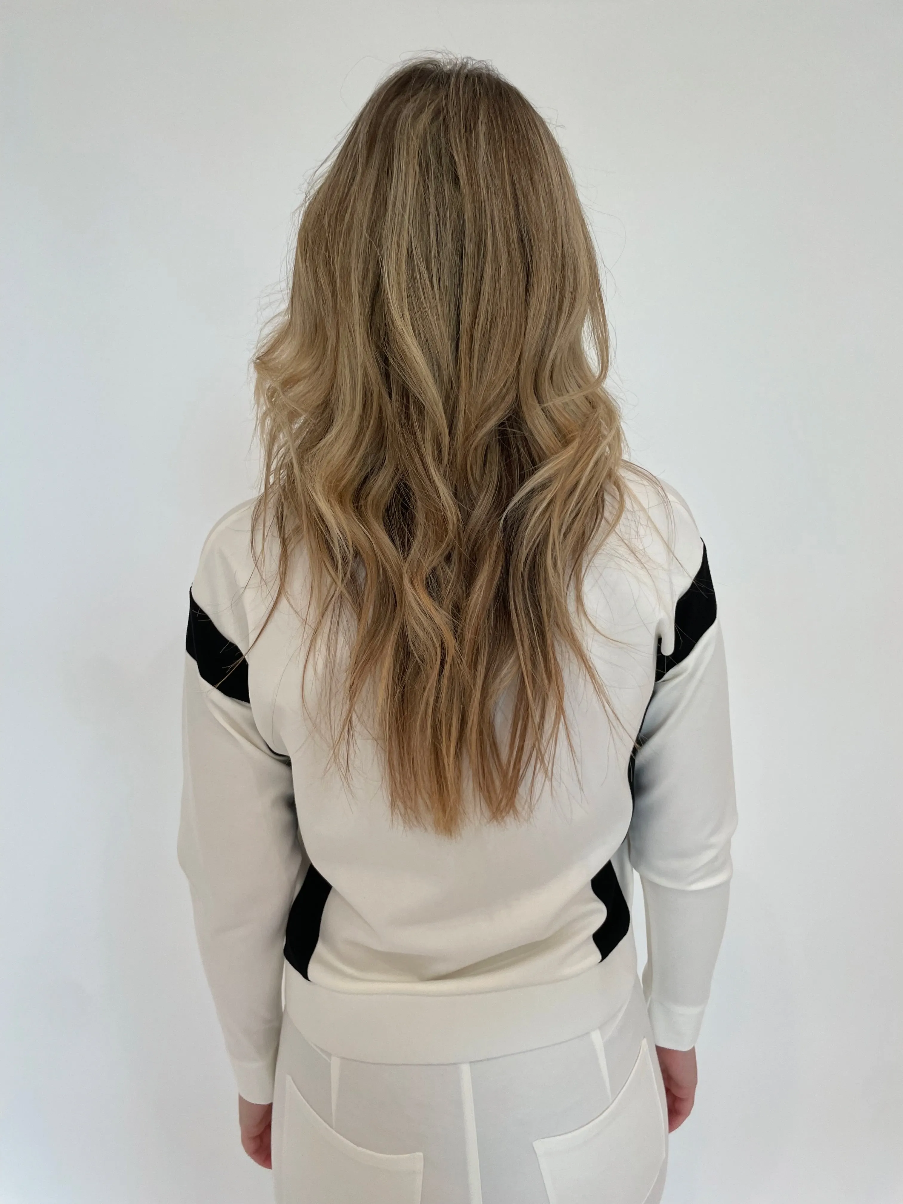 Vicki Color Block Zip-Up Jacket - Oyster