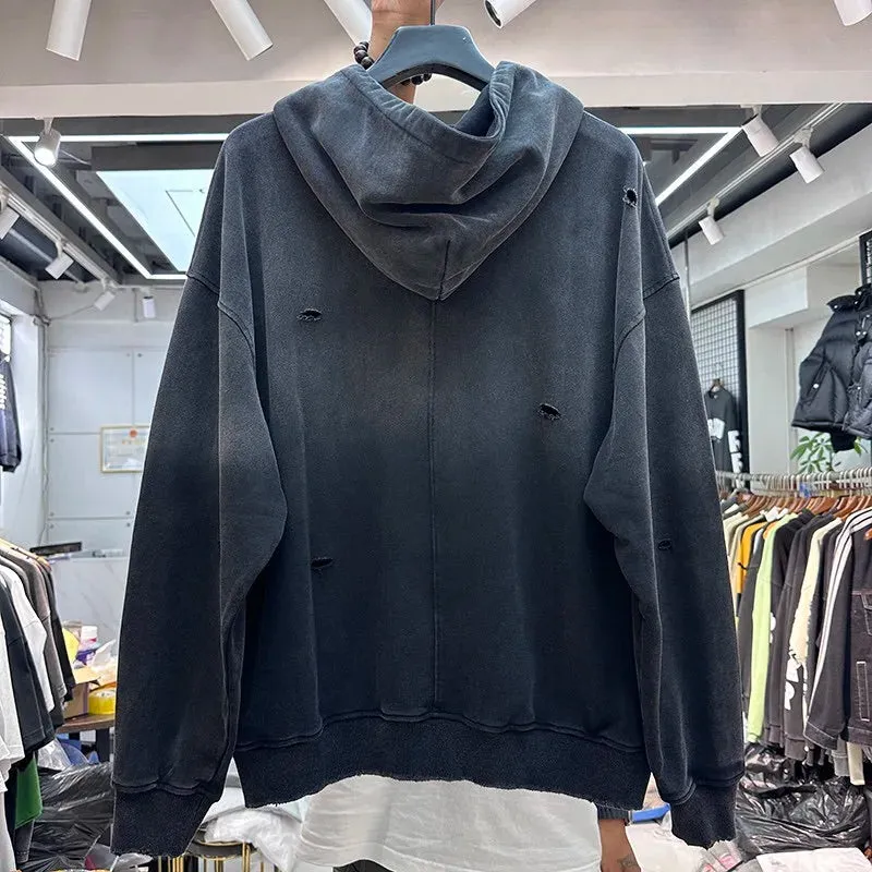 Vintage Gradient Wash Oversized Hoodie