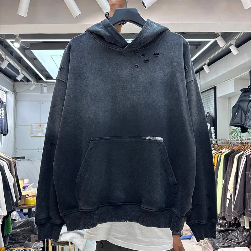 Vintage Gradient Wash Oversized Hoodie