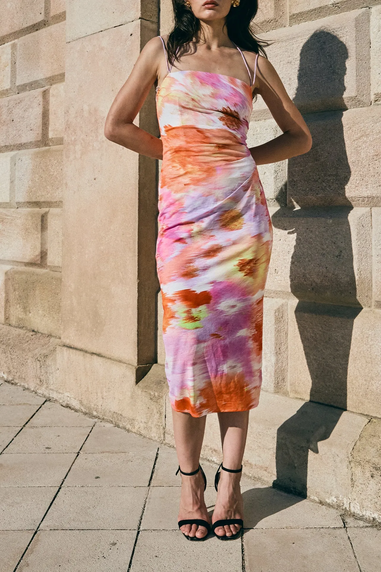 WATERCOLOUR PRINTS SLIP DRESS