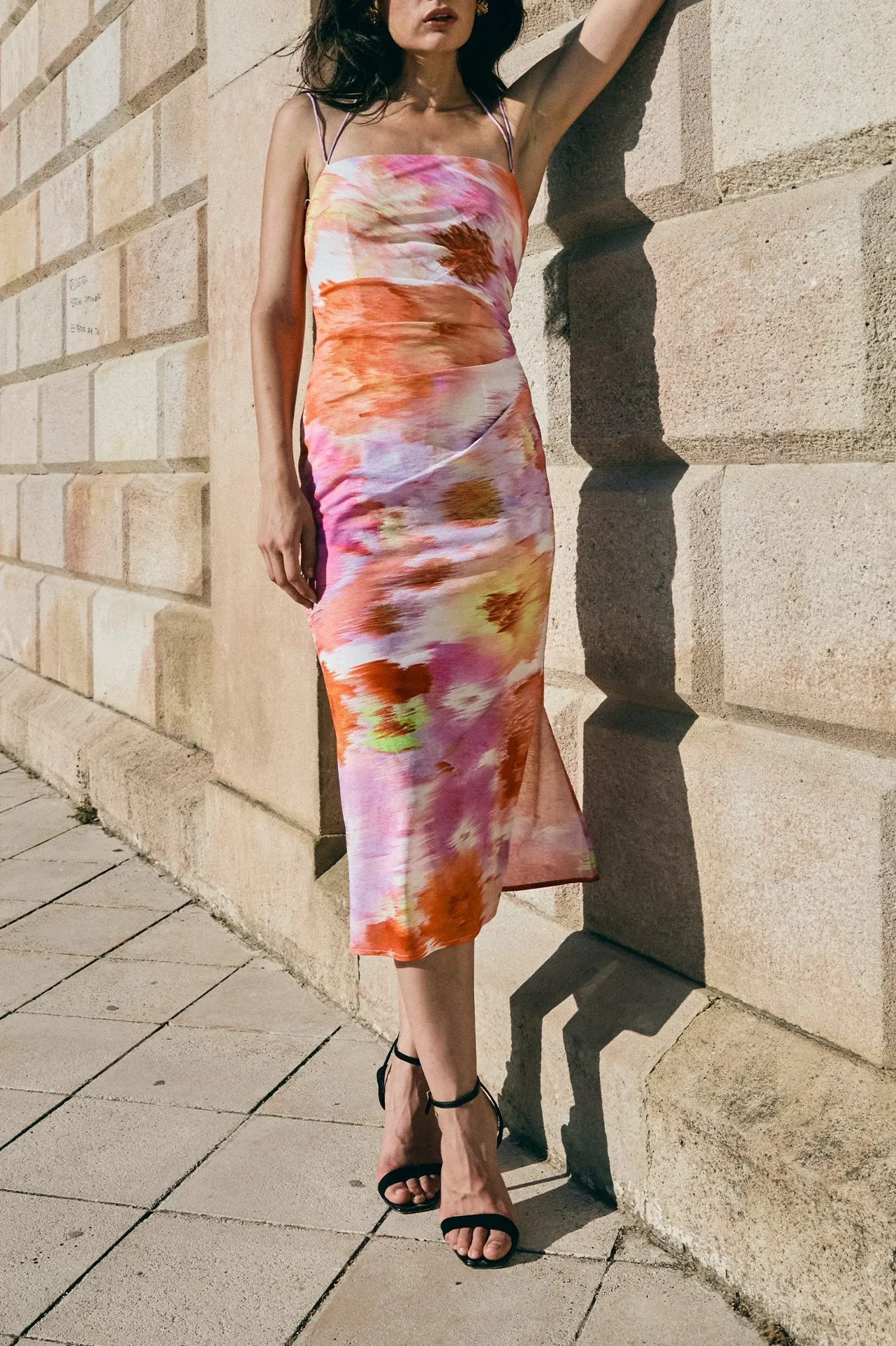 WATERCOLOUR PRINTS SLIP DRESS