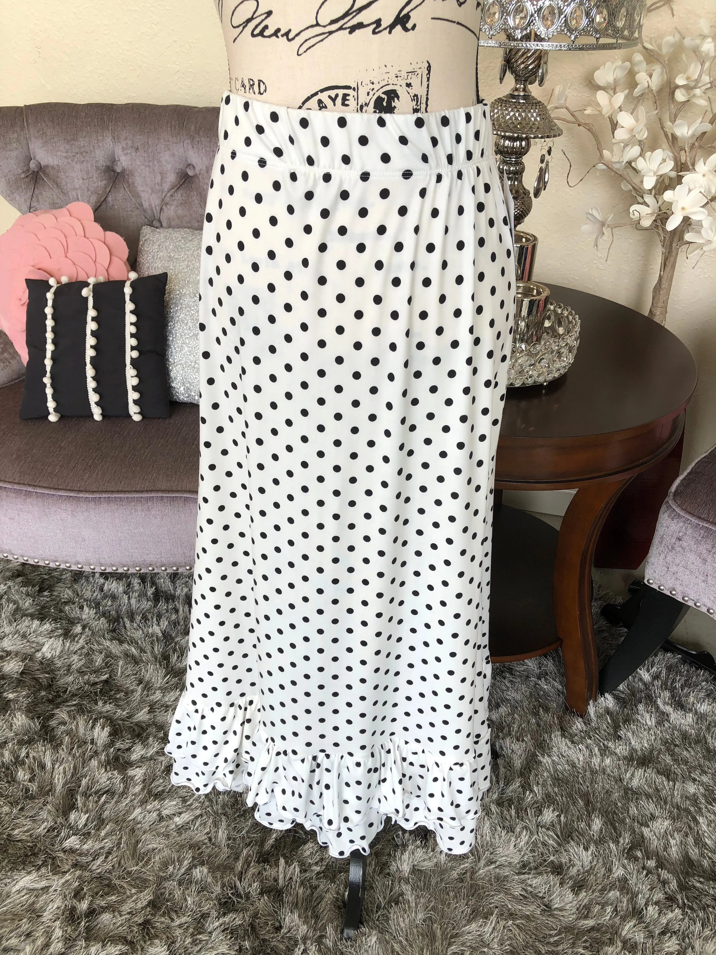 White and Black Polka Dot Layering Top (PL)