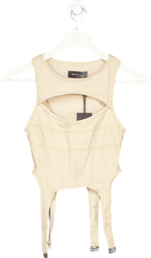 White Fox Beige Eyes On You Corset UK XS