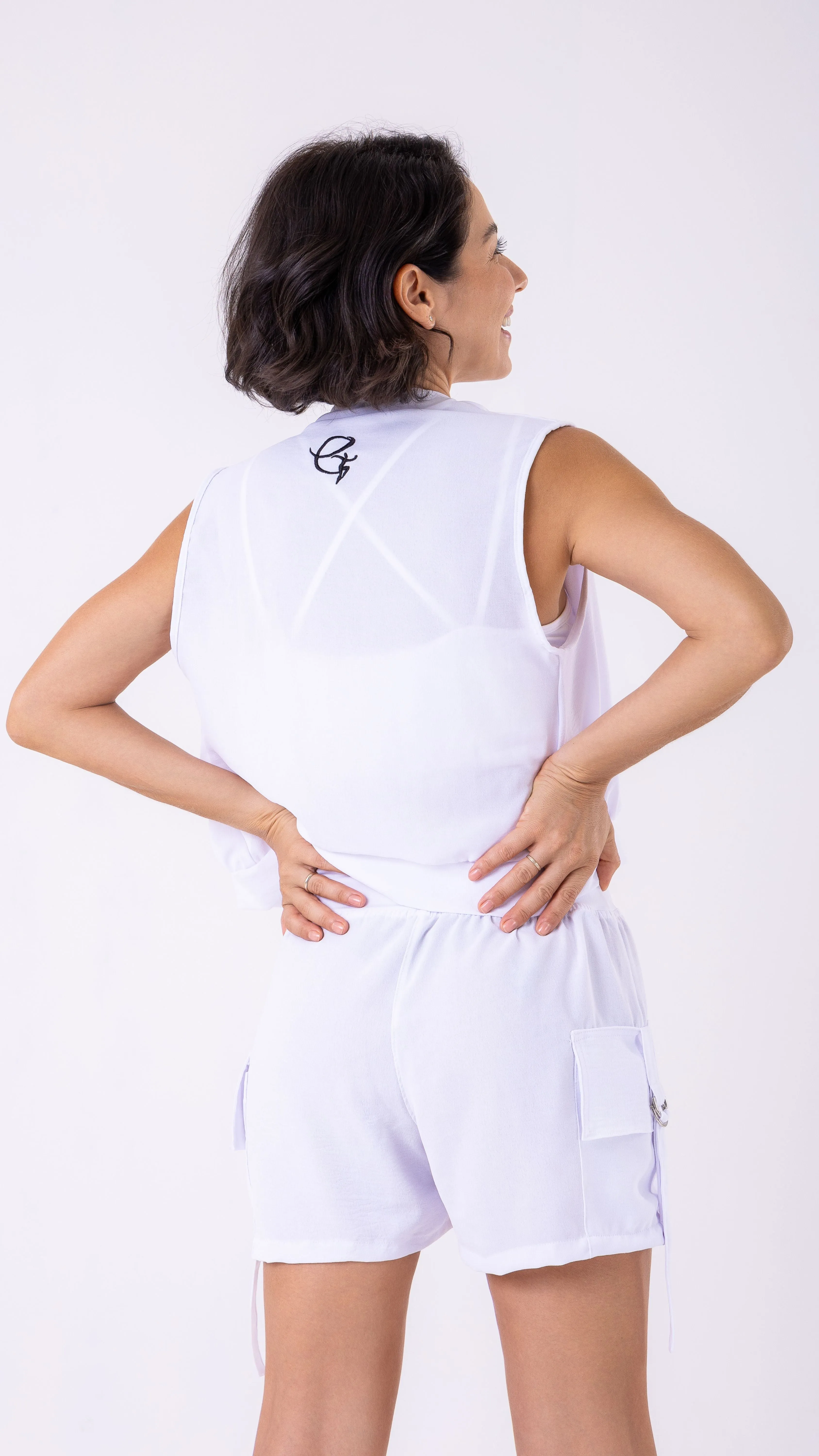 White Motion Sleeveless Vest