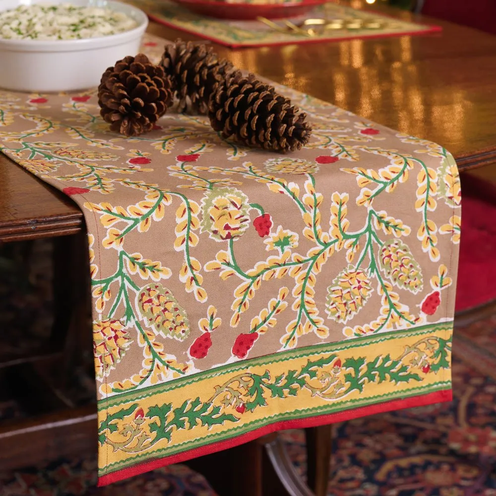 Winter Pinecone Table Runner