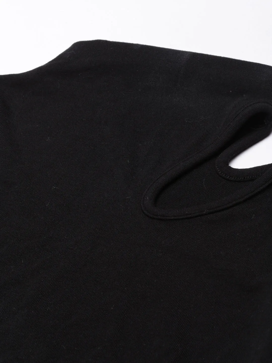 Women Solid Black Tank Crop Top