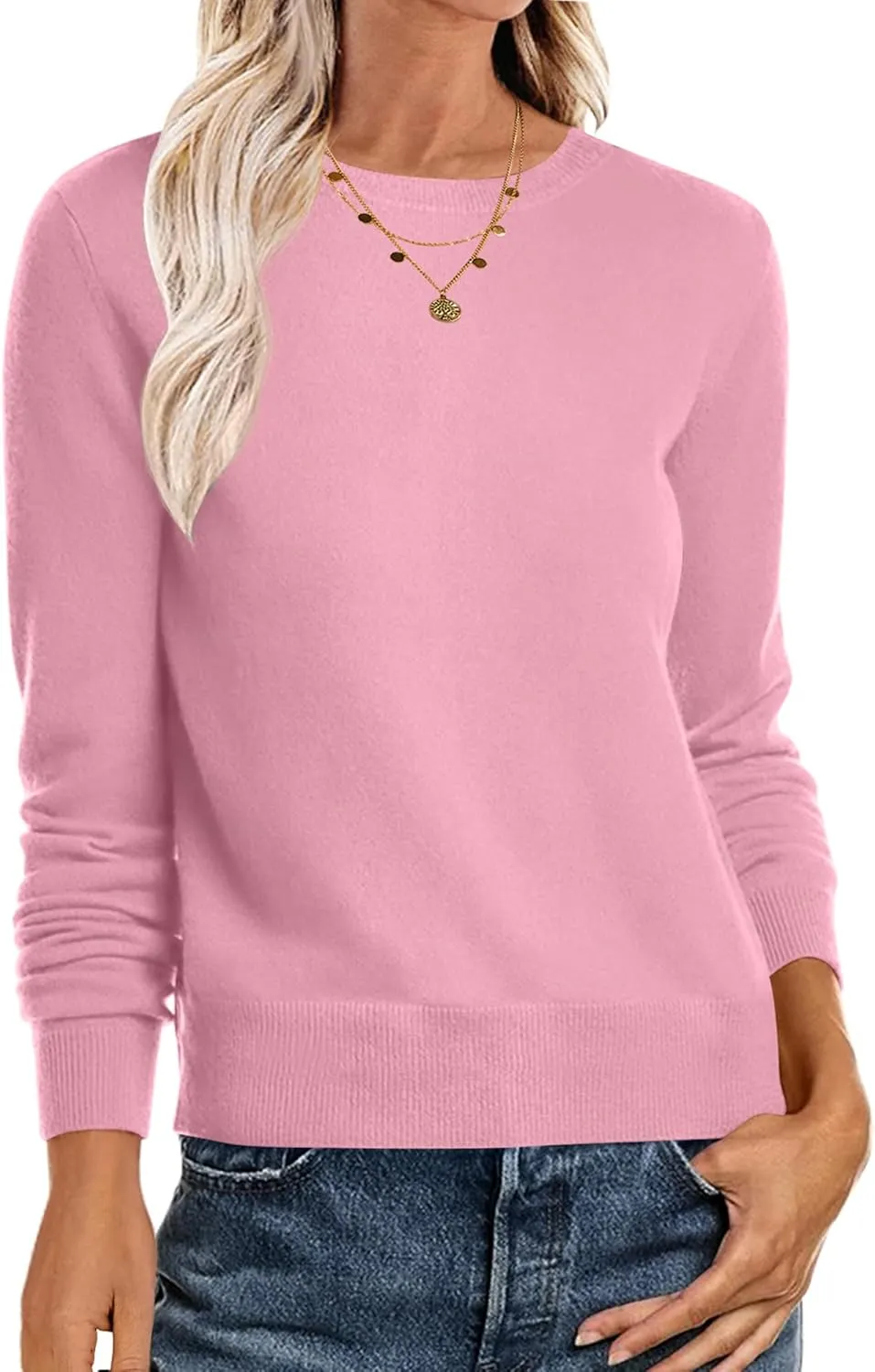 Women’s Long Sleeve Crewneck Soft Fall Pullover Sweater