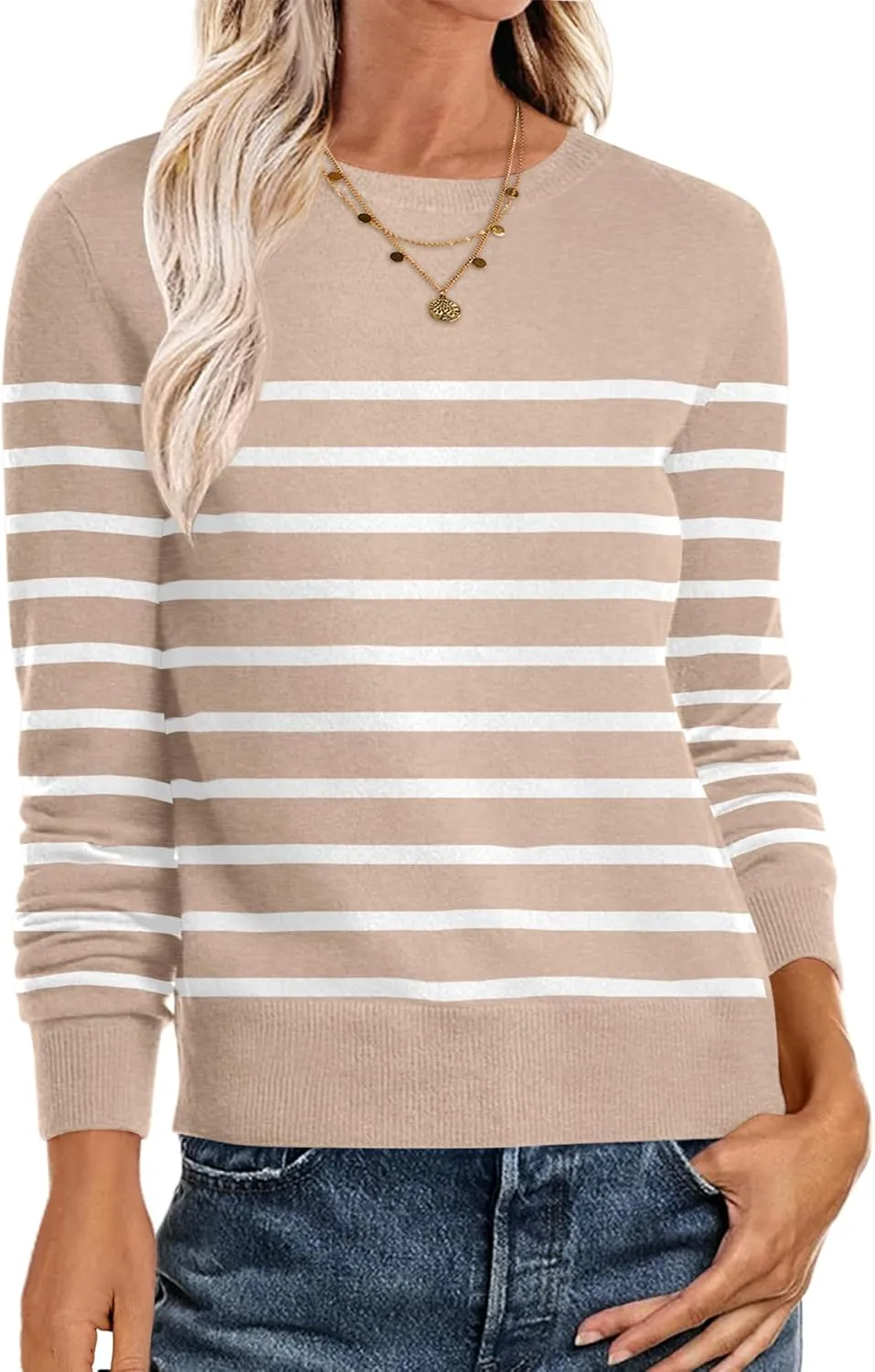 Women’s Long Sleeve Crewneck Soft Fall Pullover Sweater