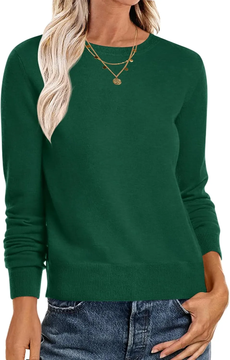 Women’s Long Sleeve Crewneck Soft Fall Pullover Sweater