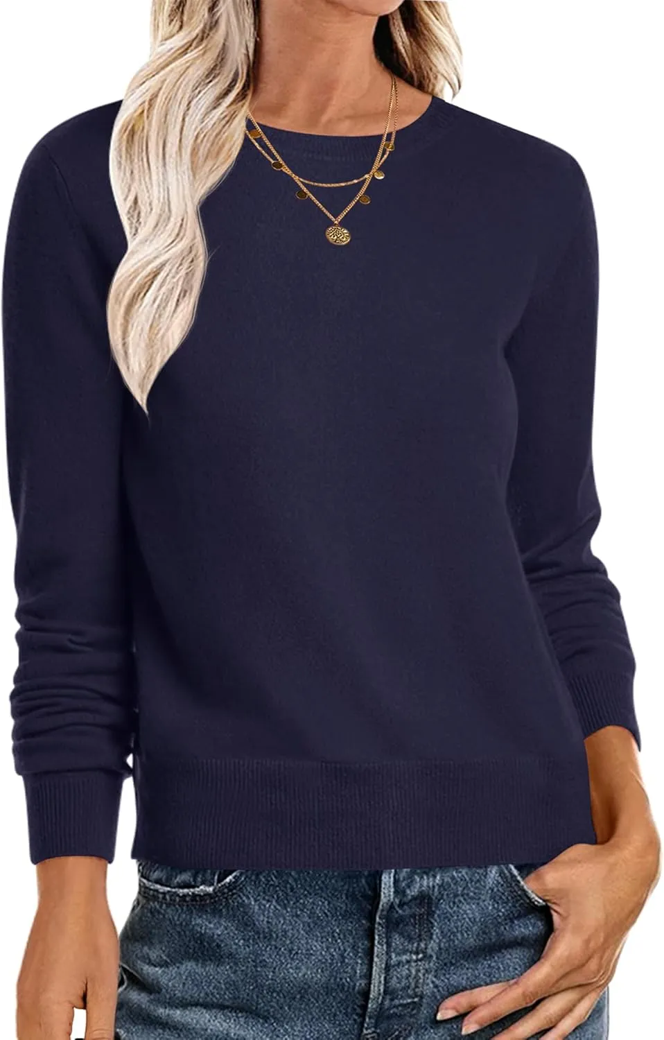 Women’s Long Sleeve Crewneck Soft Fall Pullover Sweater