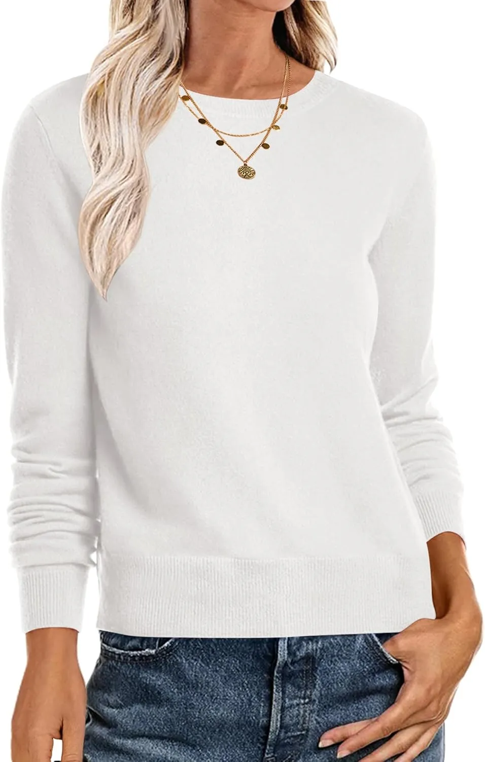 Women’s Long Sleeve Crewneck Soft Fall Pullover Sweater