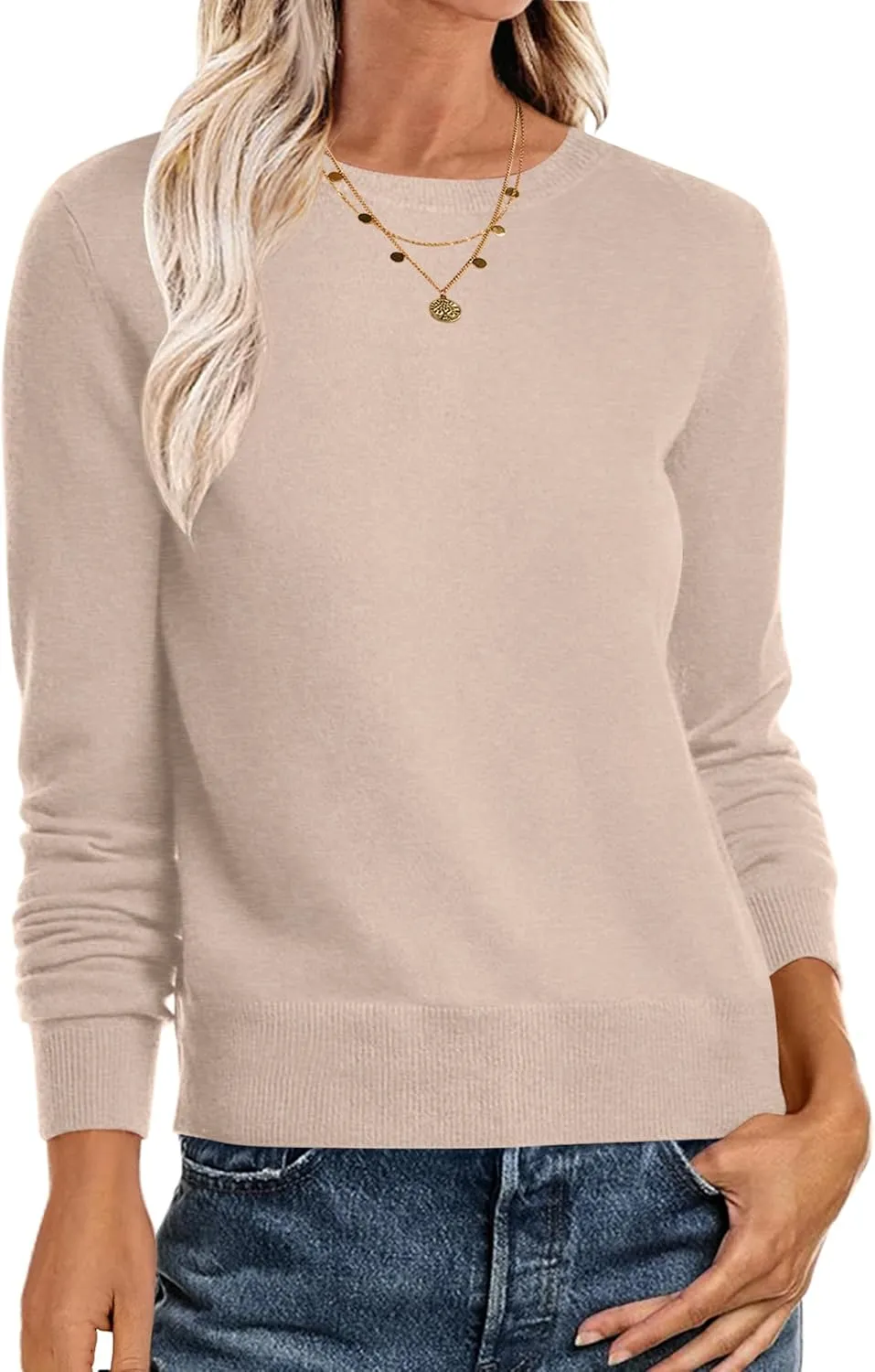 Women’s Long Sleeve Crewneck Soft Fall Pullover Sweater