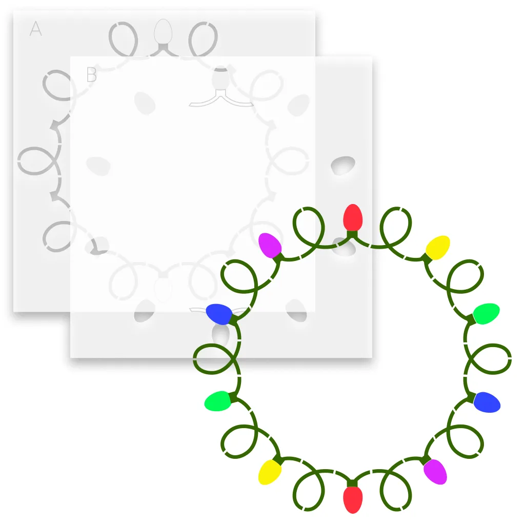 Wreath Lights Layering Stencil