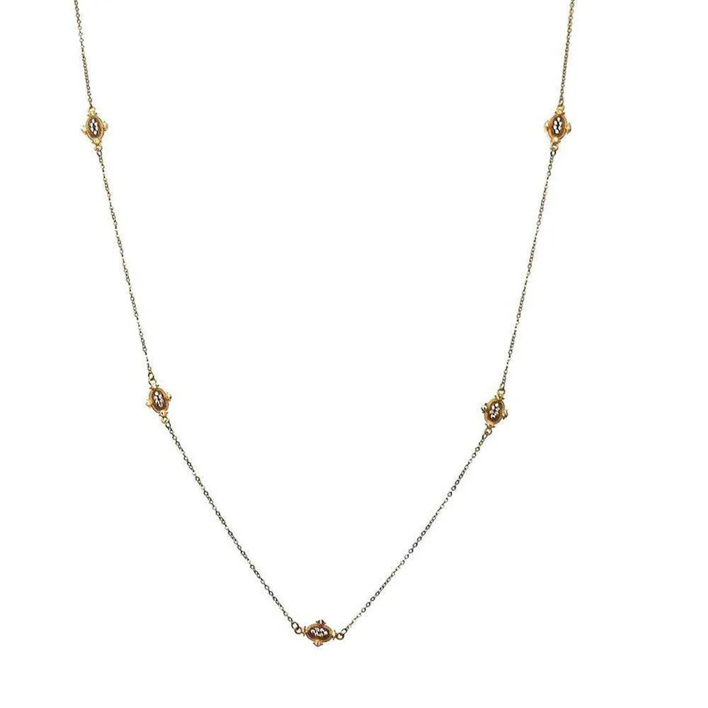 Yellow Gold Station Necklace