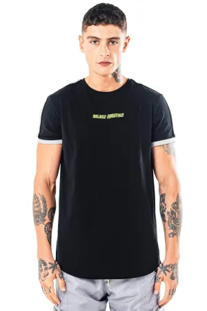 Yopal Knit Tape Design Men's T-Shirt - Black