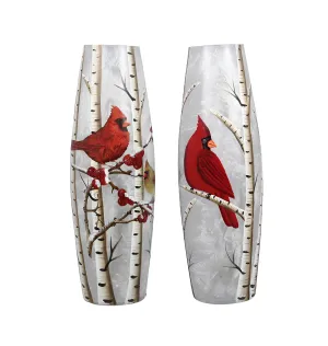 Young's Inc. Hand Painted Cardinal Glass with Light